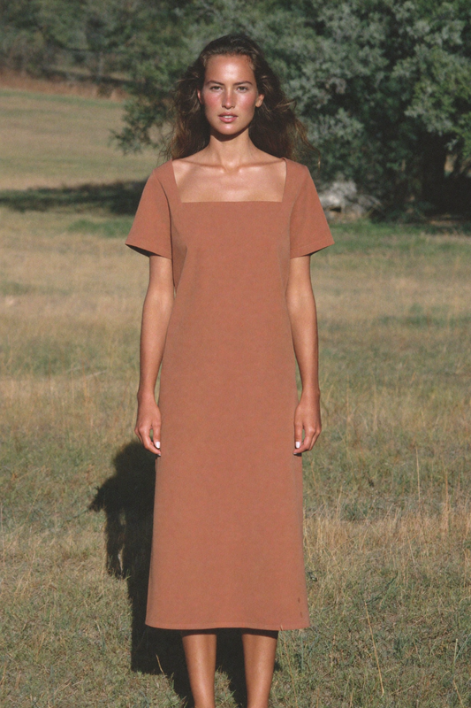 The Juniper Midi in Terracotta, front