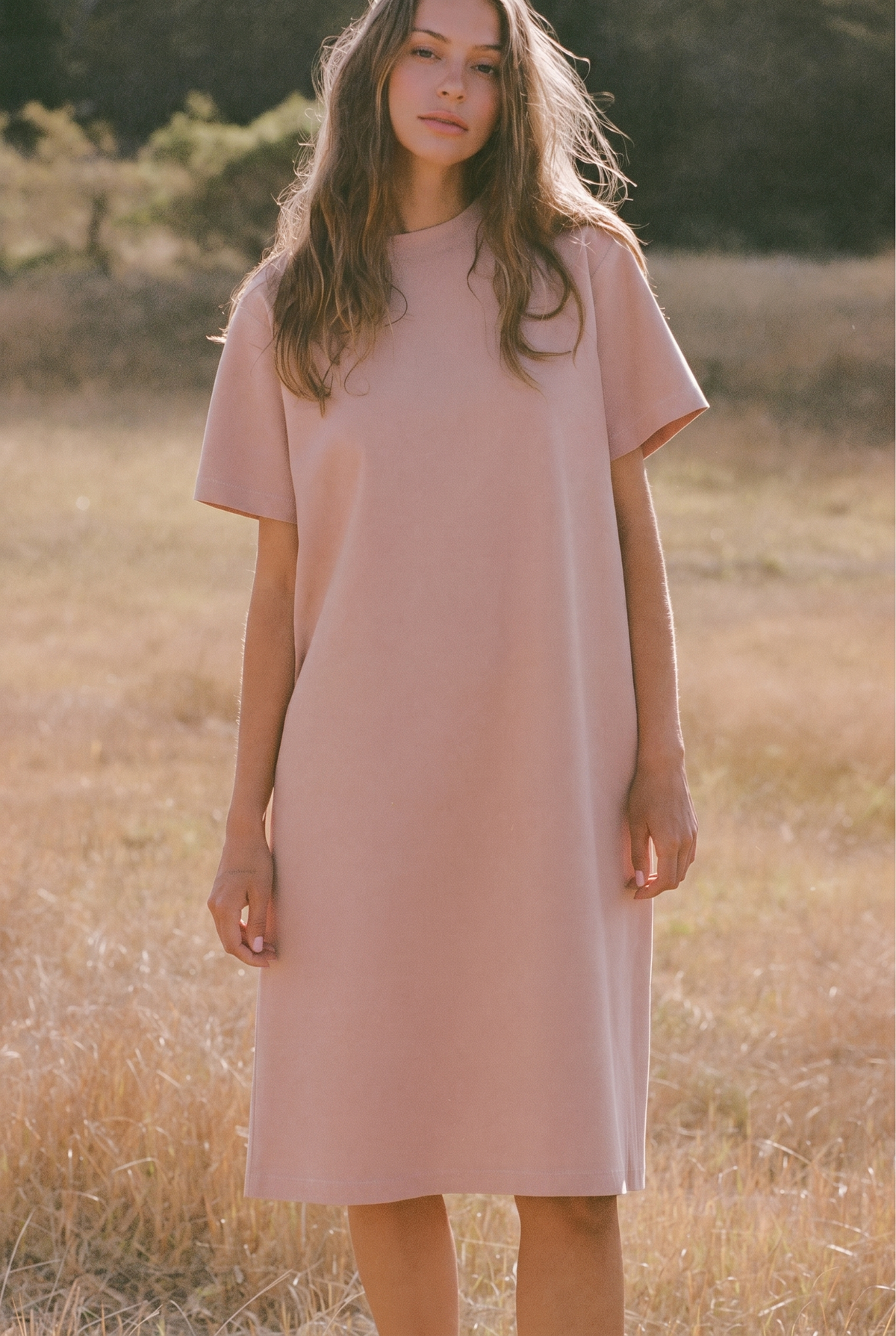 The Adeline Midi in Blush, front